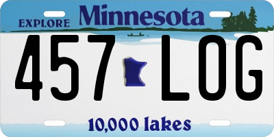 MN license plate 457LOG