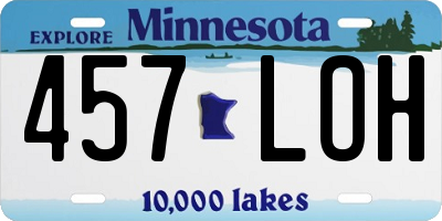 MN license plate 457LOH