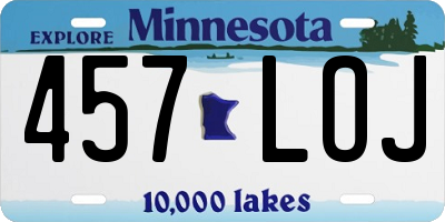 MN license plate 457LOJ