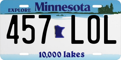 MN license plate 457LOL