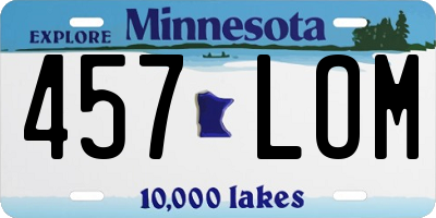 MN license plate 457LOM