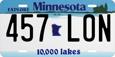 MN license plate 457LON