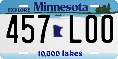 MN license plate 457LOO