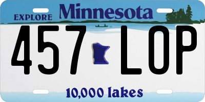 MN license plate 457LOP
