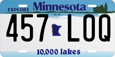 MN license plate 457LOQ
