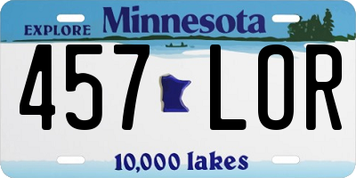 MN license plate 457LOR
