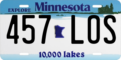 MN license plate 457LOS