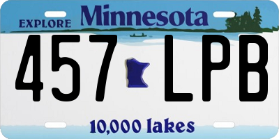 MN license plate 457LPB