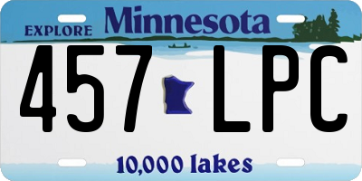 MN license plate 457LPC