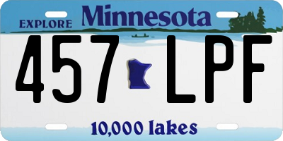 MN license plate 457LPF