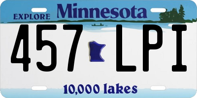 MN license plate 457LPI
