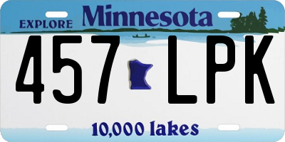 MN license plate 457LPK