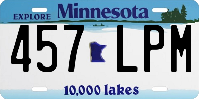MN license plate 457LPM