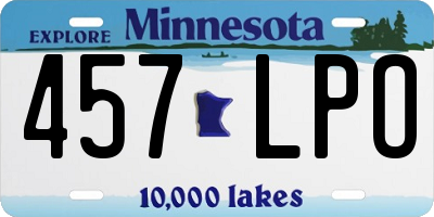 MN license plate 457LPO