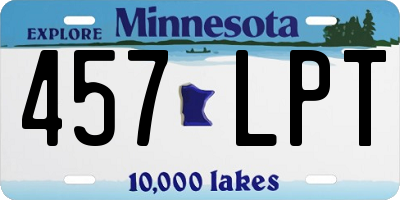 MN license plate 457LPT