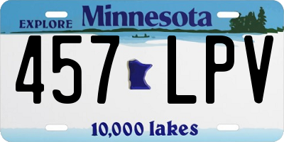 MN license plate 457LPV