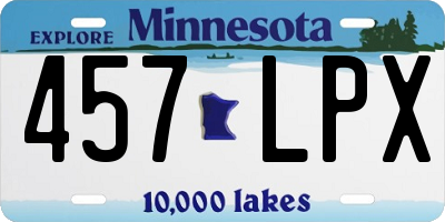MN license plate 457LPX