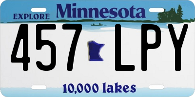 MN license plate 457LPY