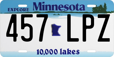 MN license plate 457LPZ