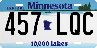 MN license plate 457LQC