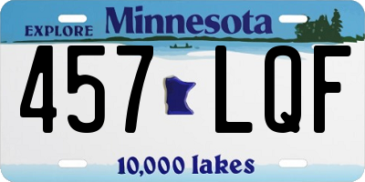 MN license plate 457LQF