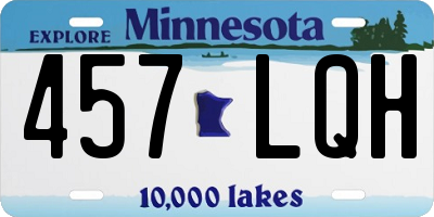 MN license plate 457LQH