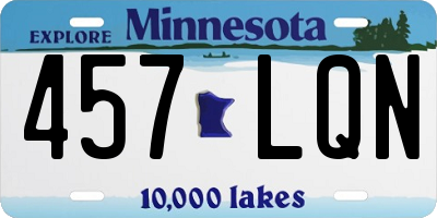 MN license plate 457LQN