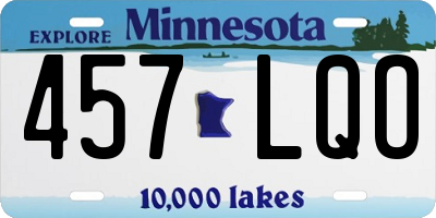 MN license plate 457LQO