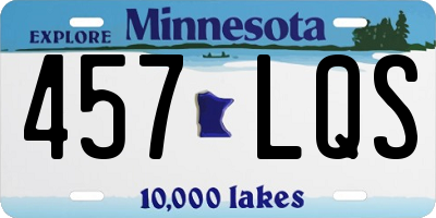 MN license plate 457LQS
