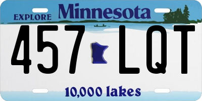 MN license plate 457LQT