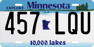 MN license plate 457LQU