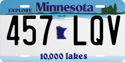 MN license plate 457LQV