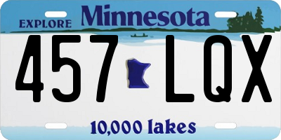 MN license plate 457LQX