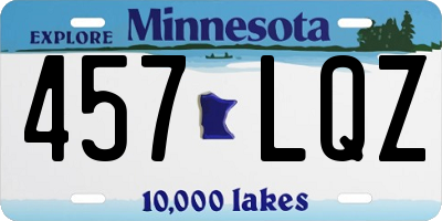 MN license plate 457LQZ