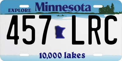MN license plate 457LRC