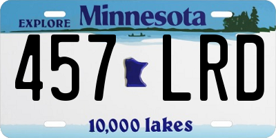 MN license plate 457LRD