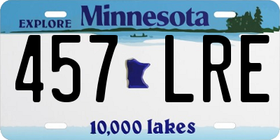 MN license plate 457LRE
