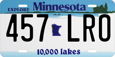MN license plate 457LRO
