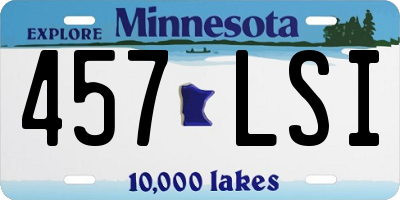 MN license plate 457LSI