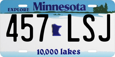 MN license plate 457LSJ