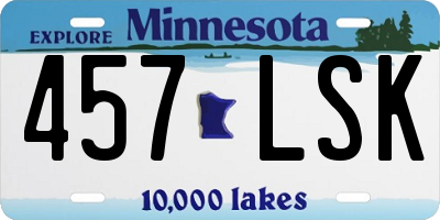 MN license plate 457LSK