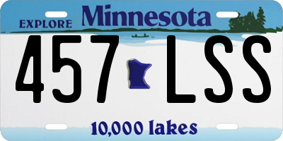 MN license plate 457LSS
