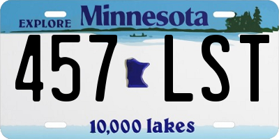 MN license plate 457LST