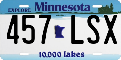 MN license plate 457LSX