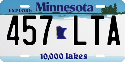 MN license plate 457LTA
