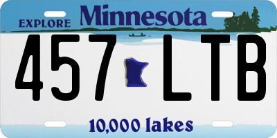 MN license plate 457LTB