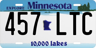 MN license plate 457LTC