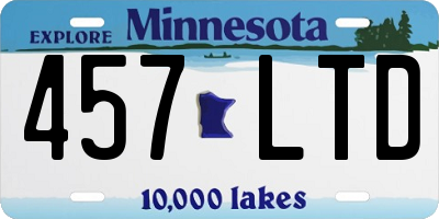 MN license plate 457LTD