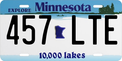 MN license plate 457LTE