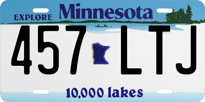 MN license plate 457LTJ